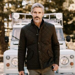 Barbour Powell Quilted Jacket Olive/Brown Size L